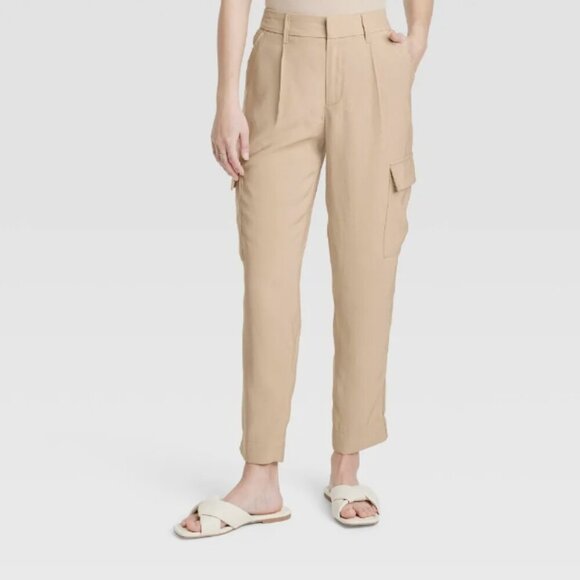 a new day Pants - NWT DEFECT Women's Tapered Ankle Cargo Pants - A New Day Tan